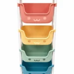 4 Tier Kids Storage Drawer Organizer with Wheels