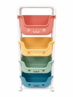 4 Tier Kids Storage Drawer Organizer with Wheels