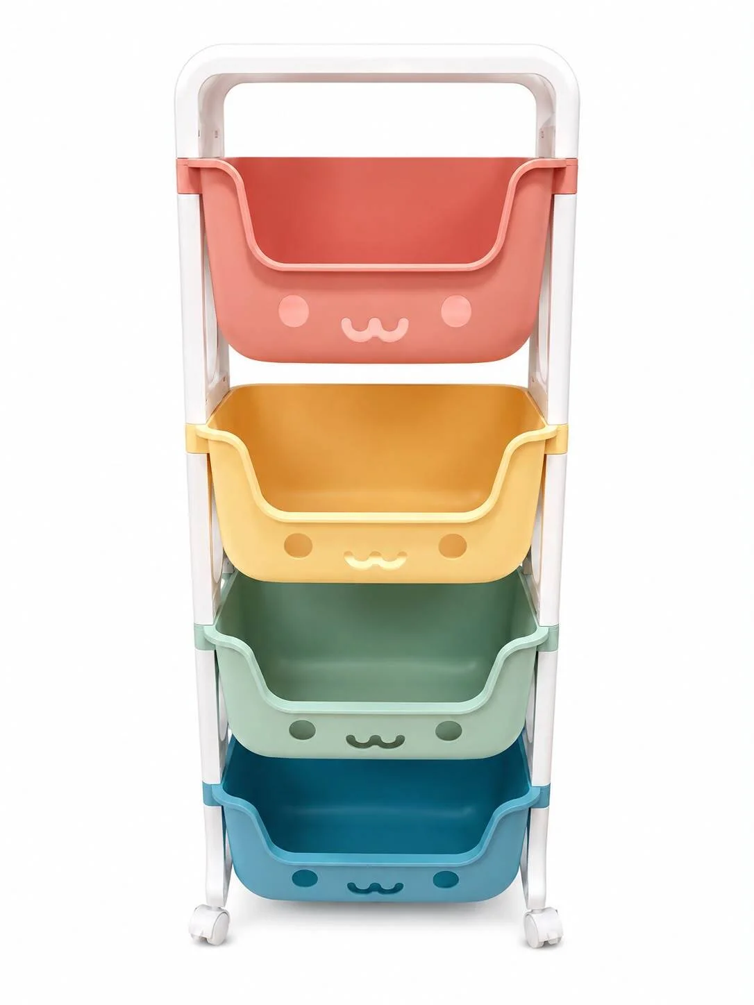 4d316ca7-dba3-4ef8-901d-d5db060596a8 4 Tier Kids Storage Drawer Organizer with Wheels - Image 1