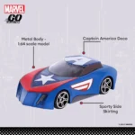 Marvel Go 1:64 Diecast Captain America Rapid Racer Toy Car For Collection For Ages 3 Years And Up - Image 3
