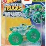 Hot Wheels Monster Trucks Power Smashers 1:64 Scale die cast Gunkster, Includes Crushed Car for Ages 3 Years & Up
