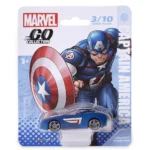 Marvel Go 1:64 Diecast Captain America Rapid Racer Toy Car For Collection For Ages 3 Years And Up