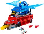 Hot Wheels City Ultimate Double Dragon Transporter Track Set Including Two Diecast Cars for Kids Ages 4 Years & Up