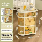 5 Layer Baby Storage Organizer with Dustproof Cover & Wheels - Image 3