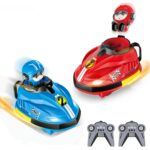 Set of 2 RC Bumper Cars with Ejectable Robots, LED and Rechargeable Battery, Interactive Toy for Children Boys and Girls, Gift for 4 5 6 7 8 9 10 Years Old