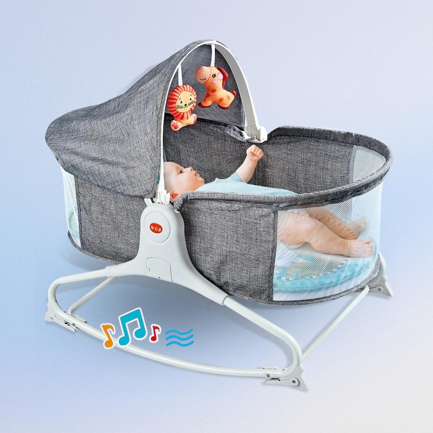 71YKkQwi5OL._SL1500_ BABY 2 IN 1 BASSINET & BABY GYM - Image 1