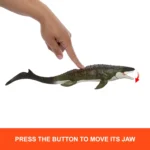 Matchbox Jurassic World Playset with 12.5" Boat with 13" Mosasaurus 1:64 Scale Die-Cast Jeeps, Harpoon Missiles and Removable Rescue Boat for Kids Ages 3+ - Image 3