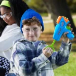 Nerf Elite Junior Racer Easy Play Dart Blaster, 4 Nerf Elite Darts, Nerf Blaster Outdoor Toys for 6 Year Old Boys & Girls - Image 4