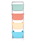 4 Tier Kids Storage Drawer Organizer with Wheels - Image 5