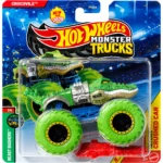 Hot Wheels 1:64 Scale Crocovile Monster Trucks Diecast Truck with Crushable Car for Ages 3+ (JHY25)