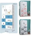 Modern Organizer Almirah with 8 Drawers and 2 Hanger Doors – Multi-Purpose Vertical Storage Solution - Image 2