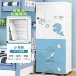 Kids’ Modular Storage Almirah with 3 Deep Drawers and 2-Door Hanging Section – Cartoon Print Organizer - Image 4