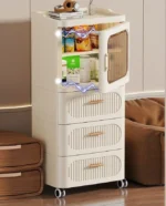 1+3 Storage Drawer Cabinet with Dustproof Door & Wheels - Image 2