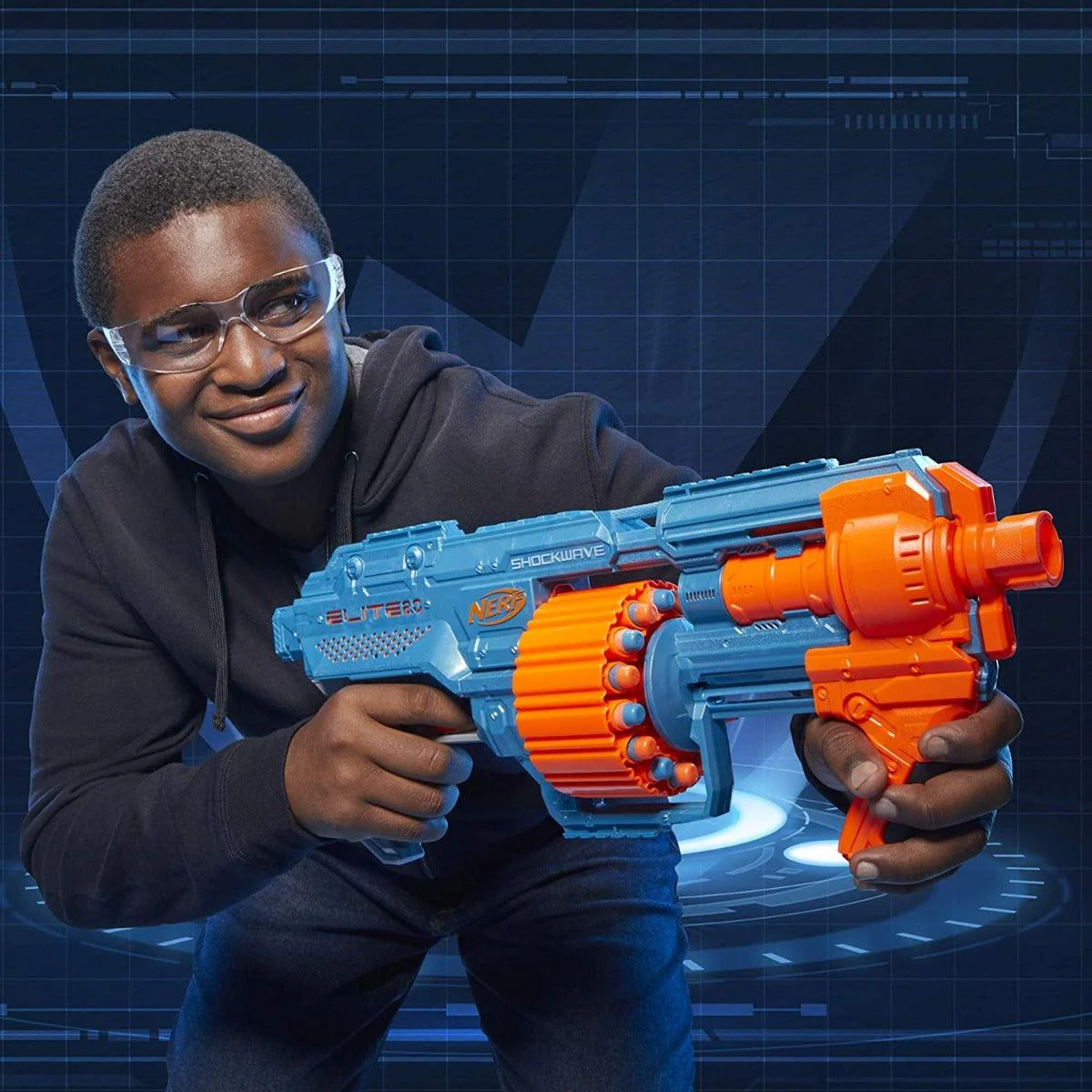 Nerf Elite 2.0 Shockwave RD-15 Toy Blaster, Official Nerf 30 Darts, Nerf 15-Dart Rotating Drum, Pump-Action, Toys for Kids, Teens, and Adults - Image 6