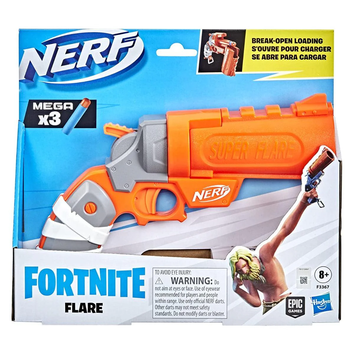 Nerf Fortnite Flare Dart Blaster, Break-Open Dart Loading, Includes 3 Mega Dart - Image 2