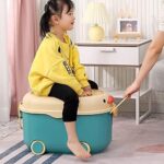 Rolling Toy Storage Box with Building Block Lid – Large Capacity 2-in-1 Mobile Toy Organizer, Multi-Purpose Storage Trunk on Wheels with Handle for Kids & Toddlers - Image 4